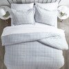 Home Collection Premium Ultra Soft 3 Piece Puffed Rugged Stripes Duvet Cover Set, King/California King, Navy IEH-DUV-RUG-K-NA